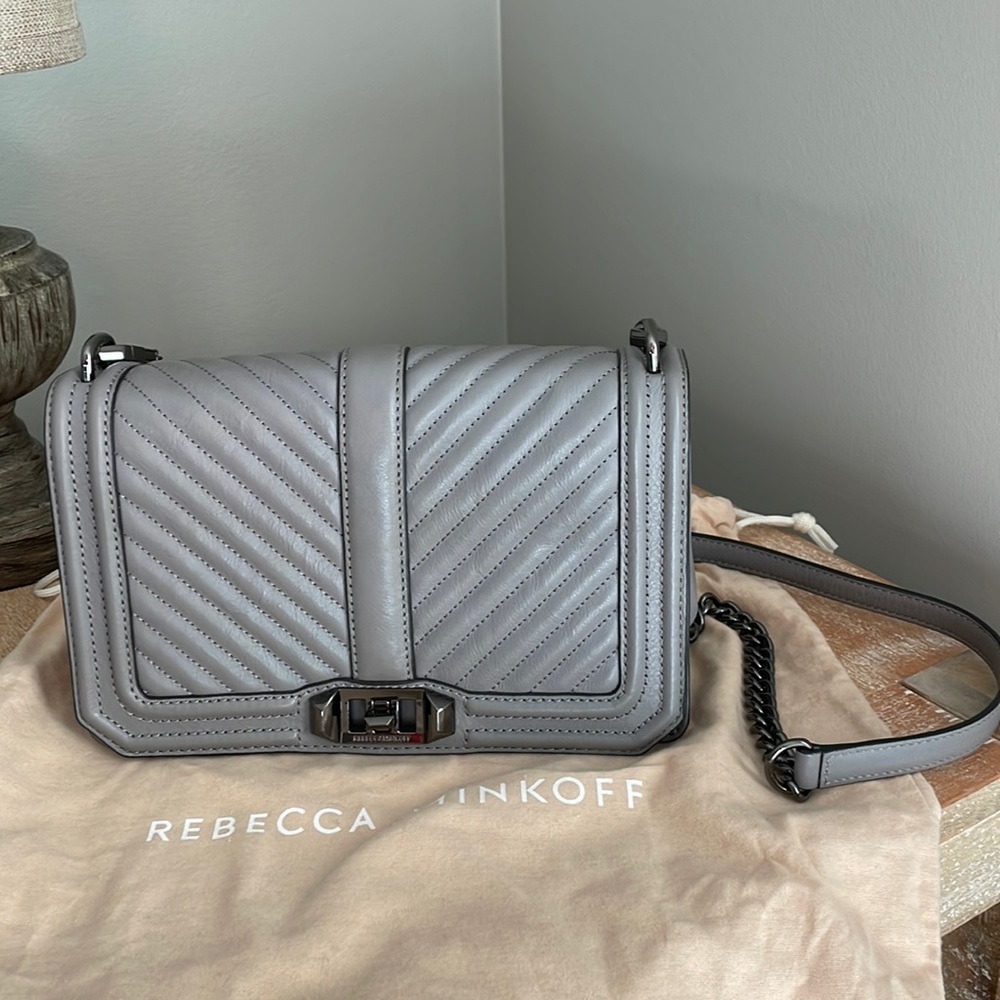 Rebecca Minkoff Gray Quilted Crossbody Bag